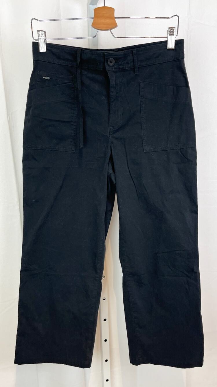 EDDIE BAUER Size 6 First Ascent Wide Leg Crop Utility Pants Cotton Nylon Black